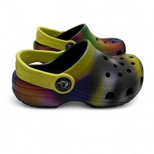 8C Crocs Classic Solarized Colorful Tie Dye Toddler Boy Girl Lightweight Clogs